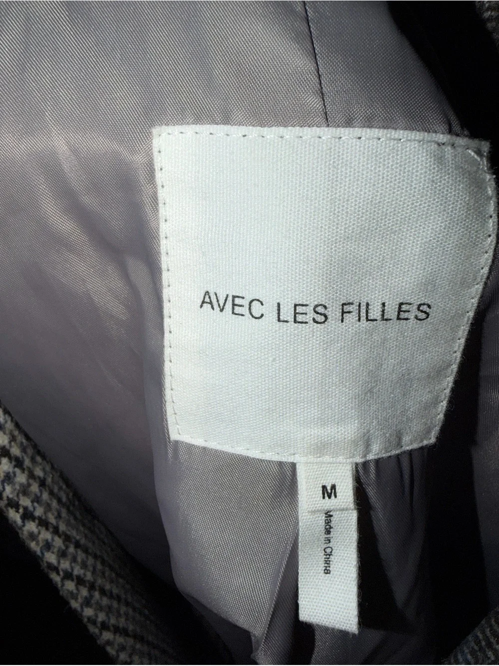 Avec Les Filles Mixed Plaid Double Breasted Blazer party summer $169  Classic